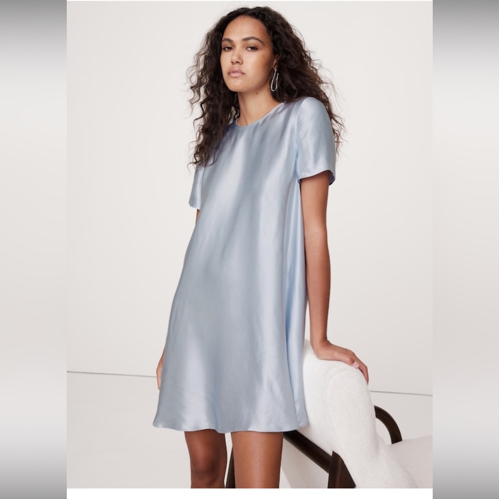 AURELIA SATIN TRAPEZE MINI DRESS XS